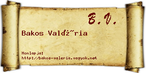 Bakos Valéria névjegykártya