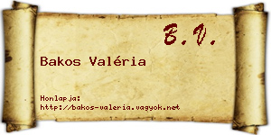 Bakos Valéria névjegykártya